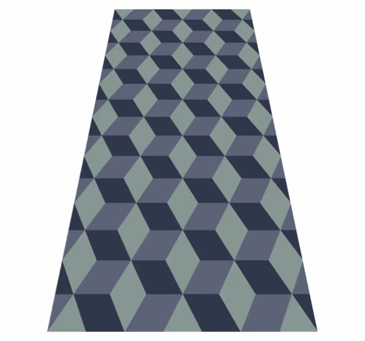 Tapis vinyle vintage motif cubes rétro bleu - TenStickers