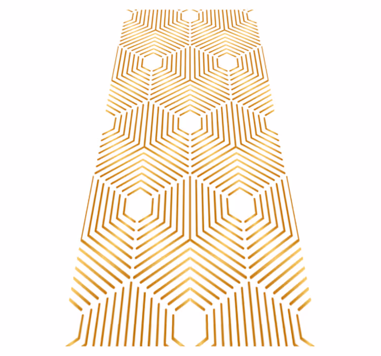 Tapis vinyle vintage style décor art carreaux dorés - TenStickers