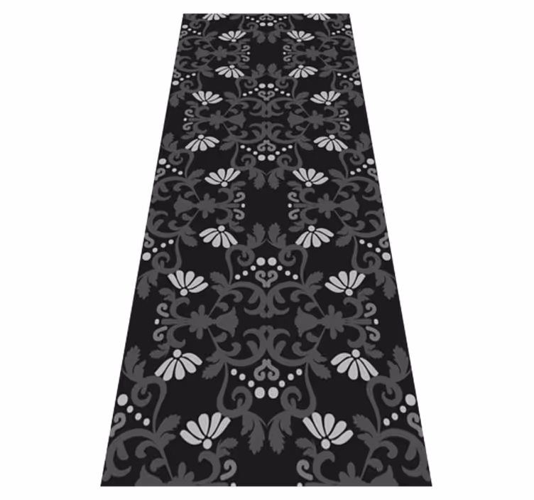 Tapis vinyle vintage style damassé classique noir - TenStickers