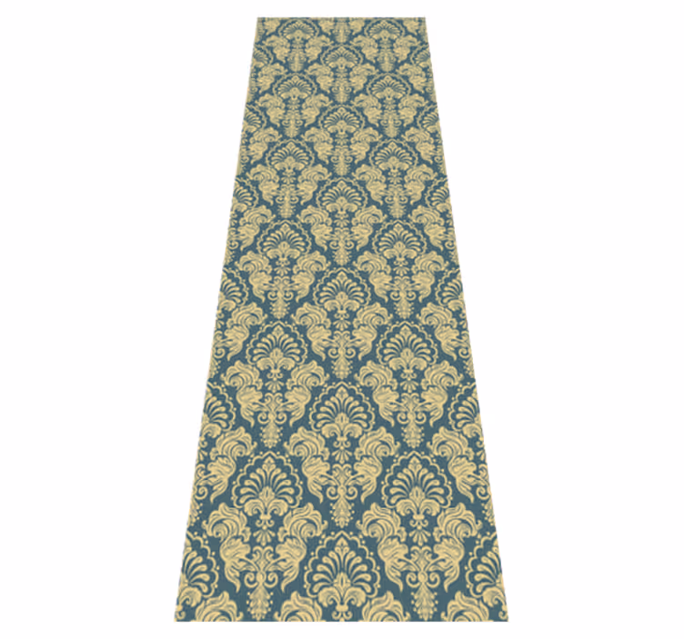 Tapis vinyle vintage motif classique turquoise et jaune - TenStickers