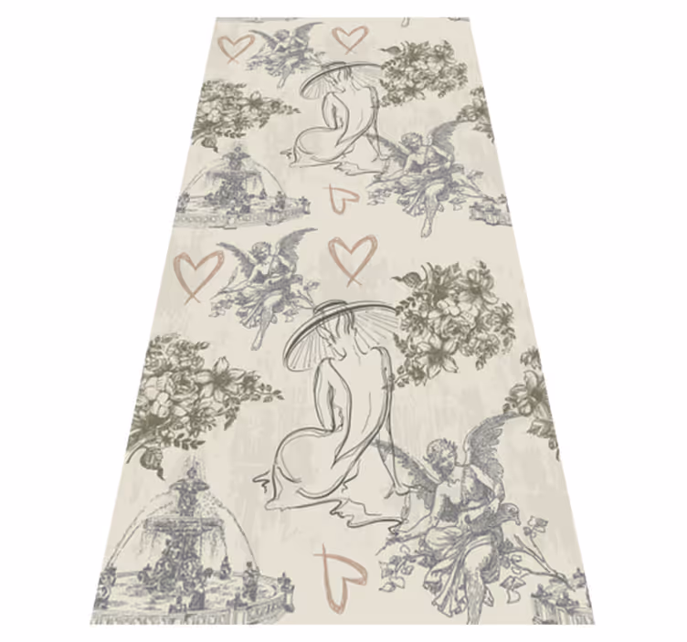 Tapis vinyle vintage motif romantique français - TenStickers