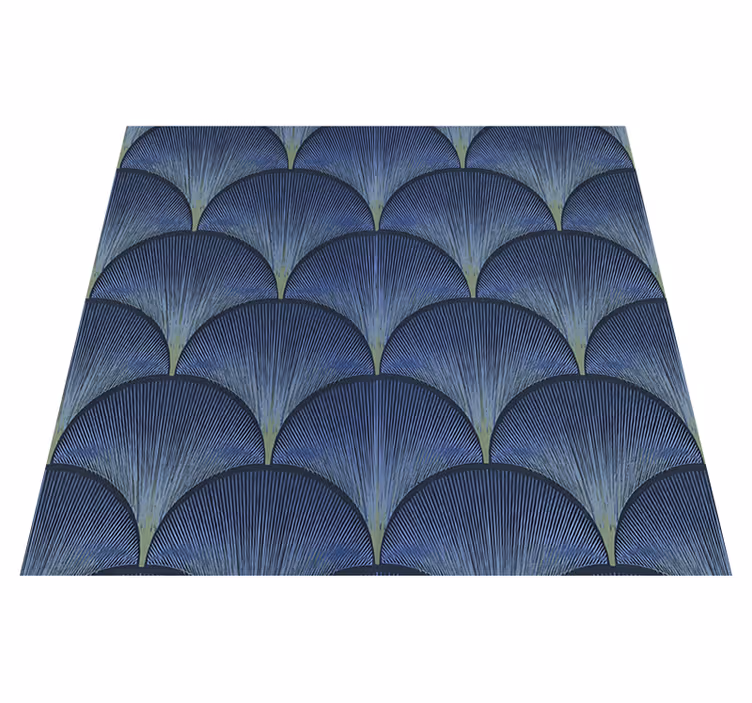 Tapis vinyle vintage motifs éventails bleus années 1920 - TenStickers