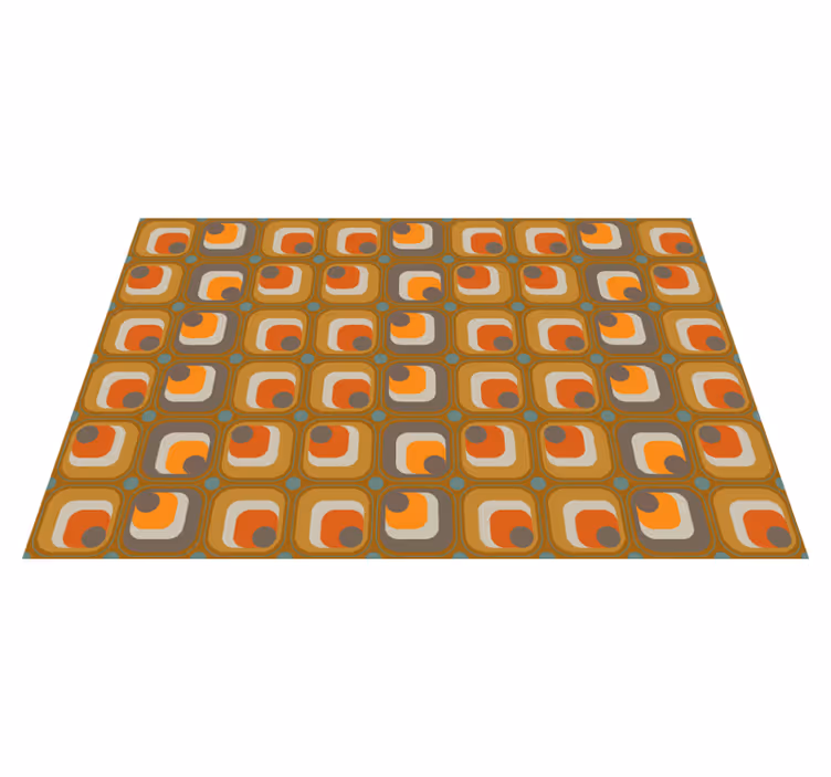 Tapis vinyle vintage motif carreaux rétro années 70 - TenStickers
