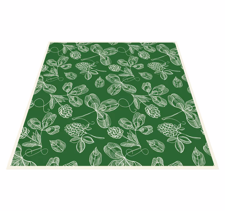 Tapis vinyle vintage motif brindille de magnolia vert - TenStickers