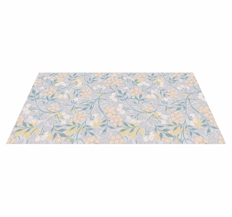 Tapis vinyle vintage motif floral élégant années 80 - TenStickers