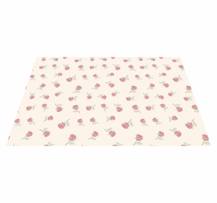 Tapis vinyle vintage motif roses romantiques - TenStickers