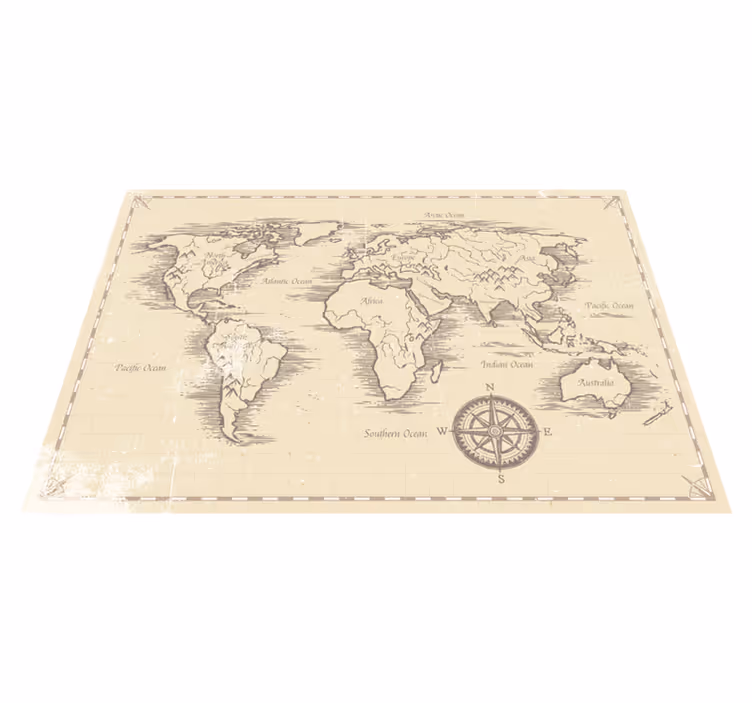 Tapis vinyle carte du monde vintage - TenStickers