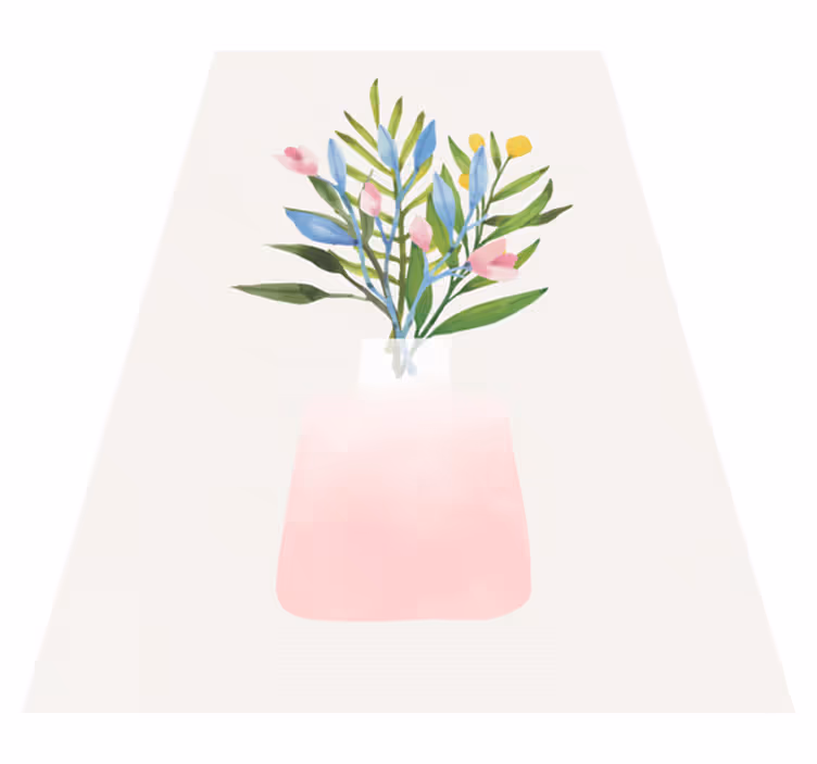 Tapis vinyle fleurs et plantes fleurs en pot - TenStickers