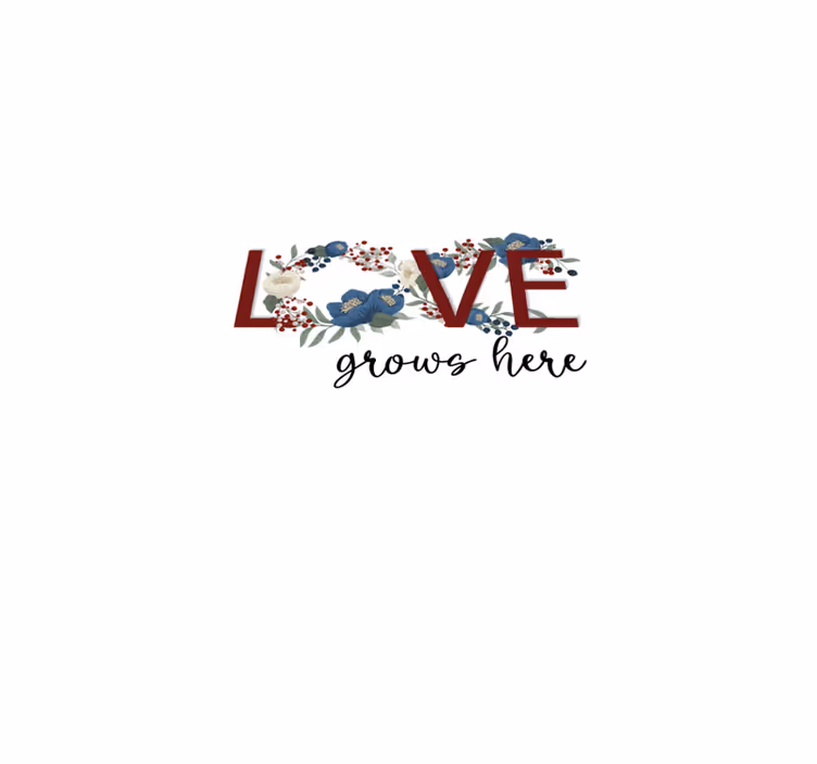 Tapis vinyle citation l'amour grandit ici - TenStickers