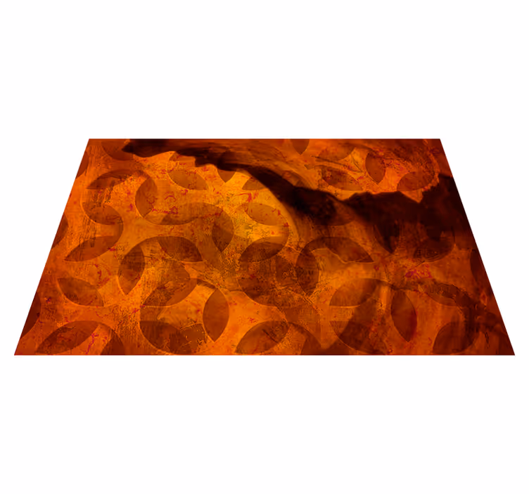 Tapis vinyle géométrique abstrait couleur orange - TenStickers