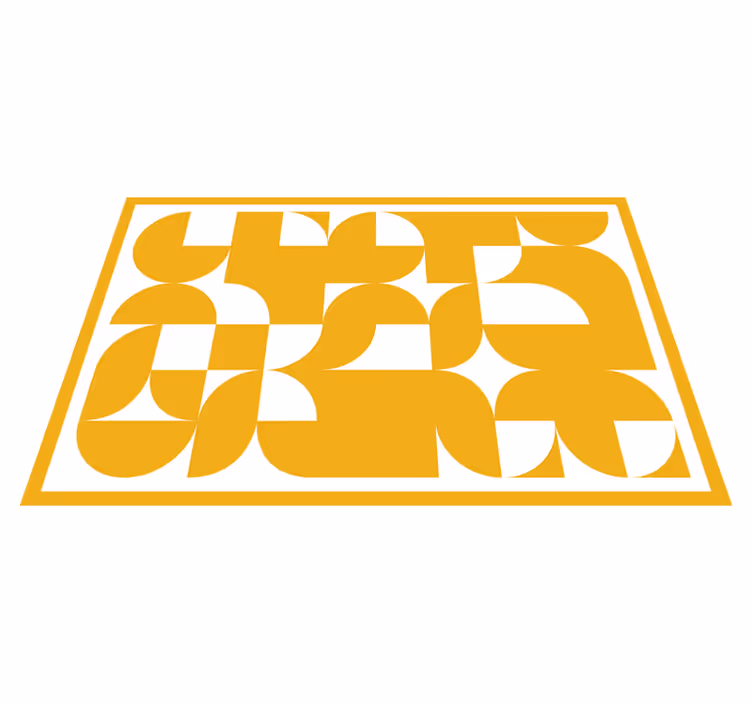 Tapis vinyle géométrique motif art géométrique jaune - TenStickers