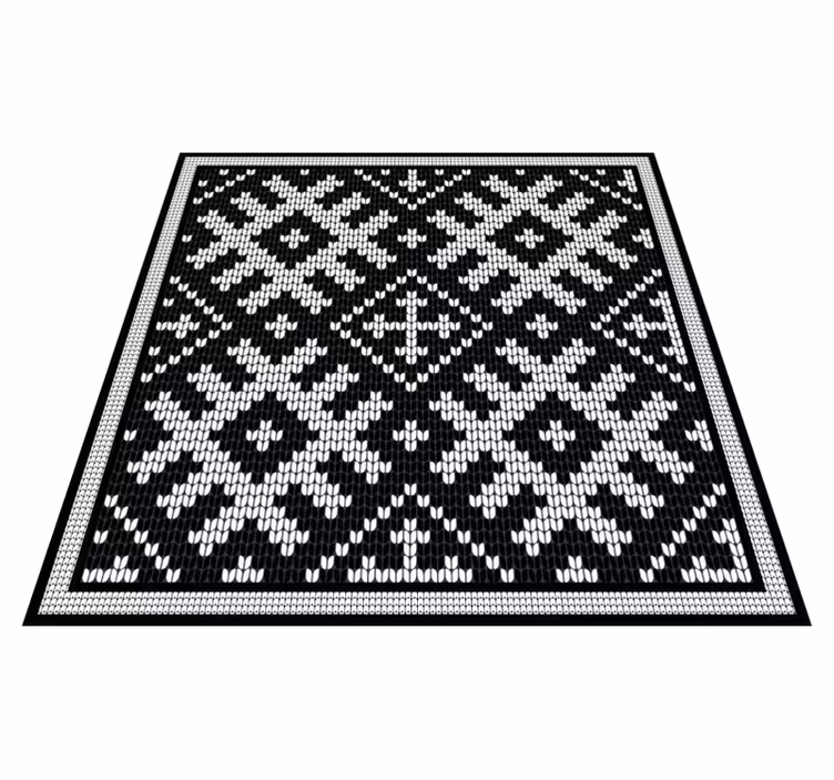 Tapis vinyle géométrique motif carrés entrelacés viking - TenStickers
