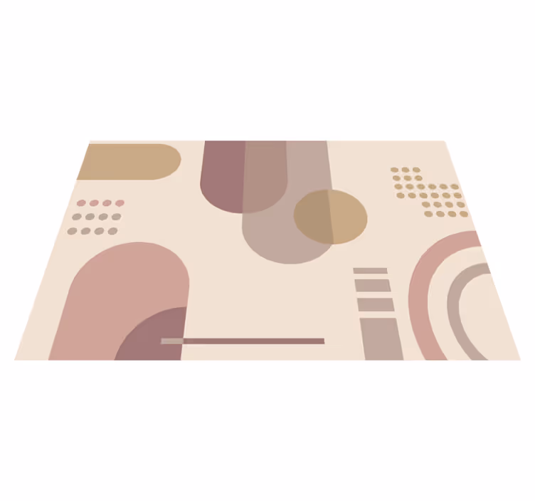 Tapis vinyle géométrique motif gris et marron - TenStickers