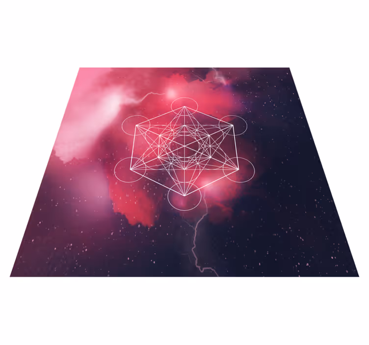 Tapis vinyle géométrique symbole metatrón - TenStickers
