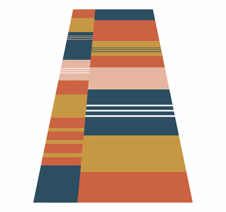 Tapis vinyle géométrique lignes de blocs abstraits - TenStickers