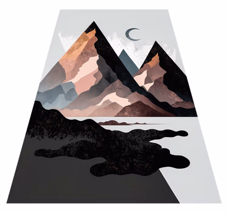 Tapis vinyle géométrique montagnes nordiques - TenStickers