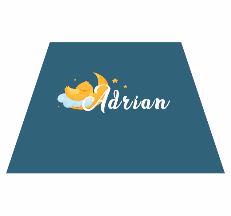 Tapis vinyle pour enfants poussin sur la lune étoiles - TenStickers