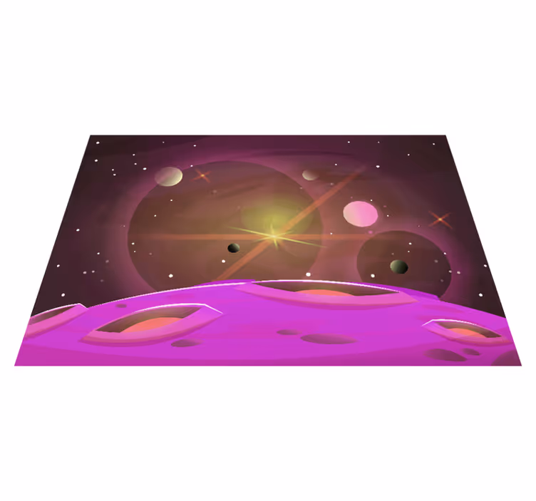 Tapis vinyle pour enfants vues futuristes de l'espace - TenStickers