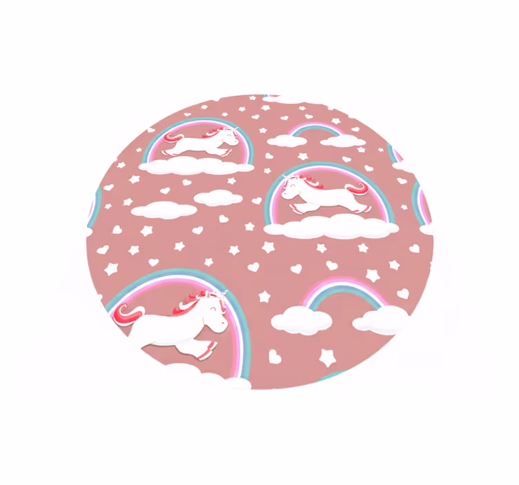 Tapis vinyle pour enfants motif licornes et arc-en-ciel - TenStickers
