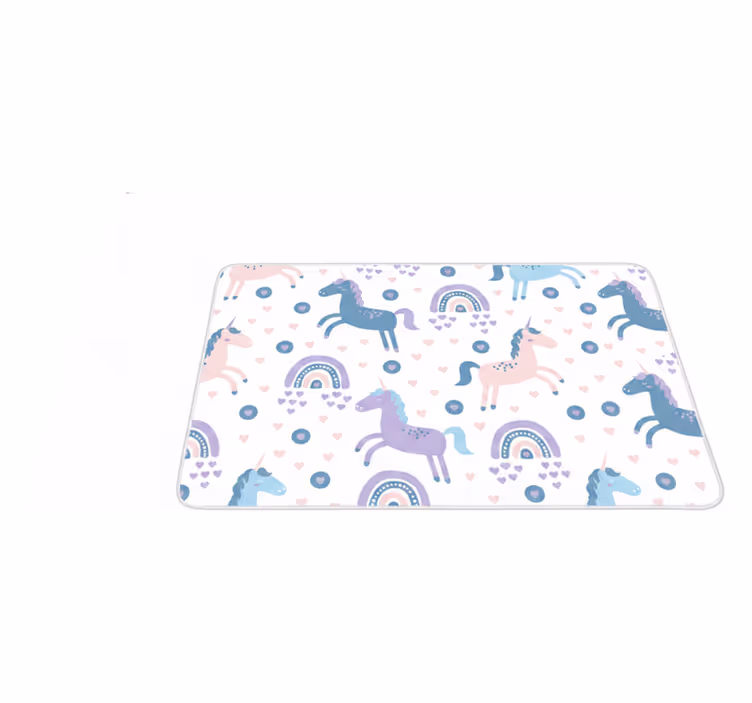 Tapis vinyle pour enfants motif licornes pastel doux - TenStickers