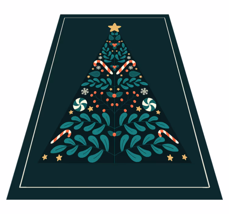 Tapis vinyle noël arbre de noël - TenStickers