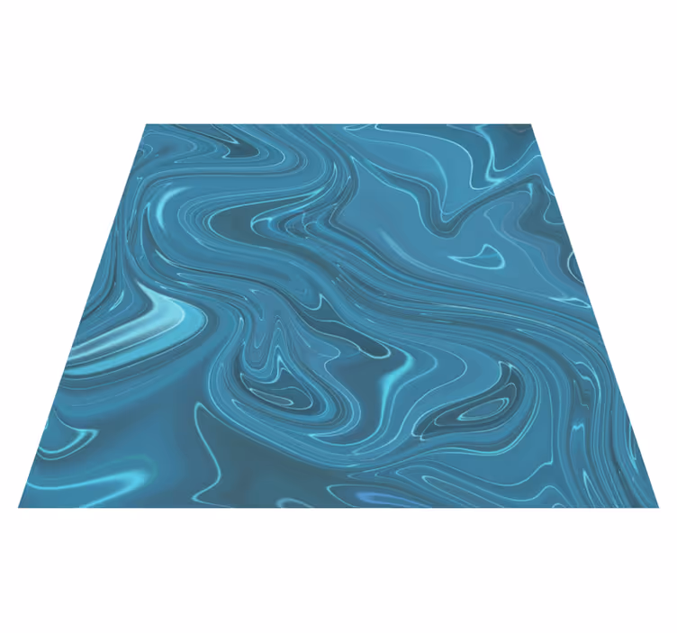 Tapis vinyle entrée gris et turquoise abstrait - TenStickers