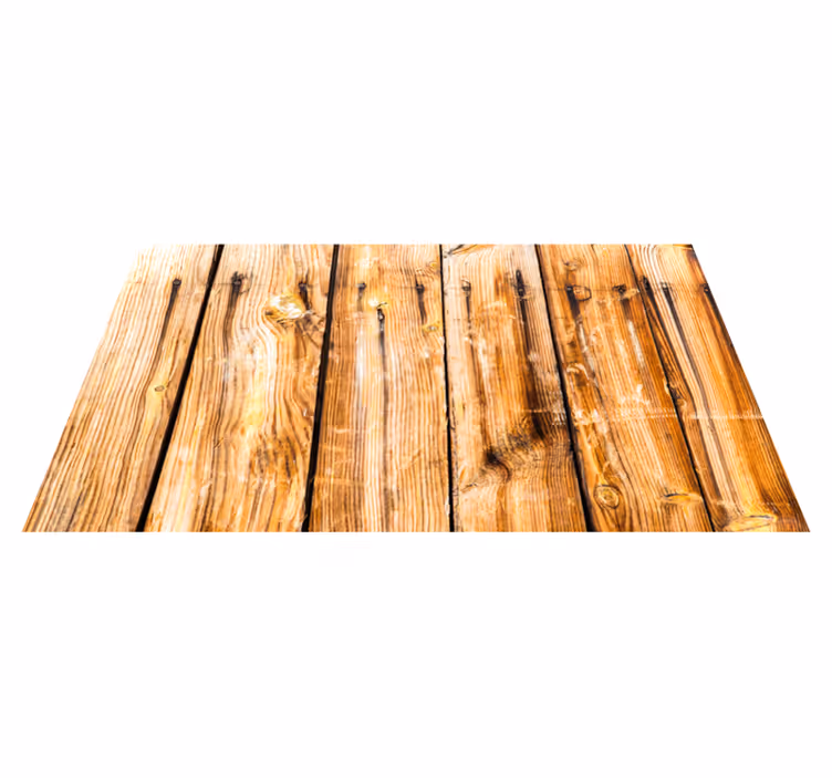 Tapis vinyle entrée planches en bois brut marron - TenStickers