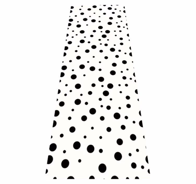 Tapis vinyle salon pois noirs sur fond blanc - TenStickers