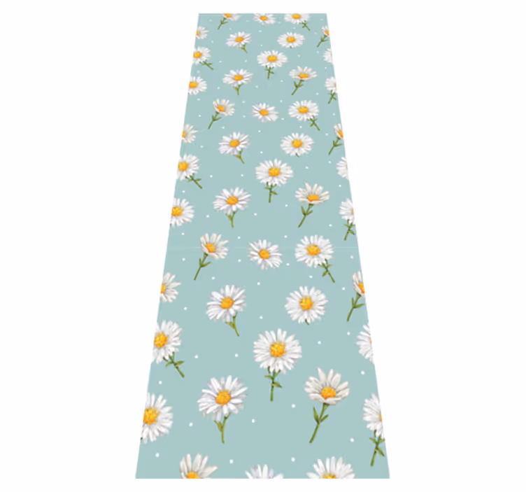 Tapis vinyle couloir motif fleurs de marguerite - TenStickers