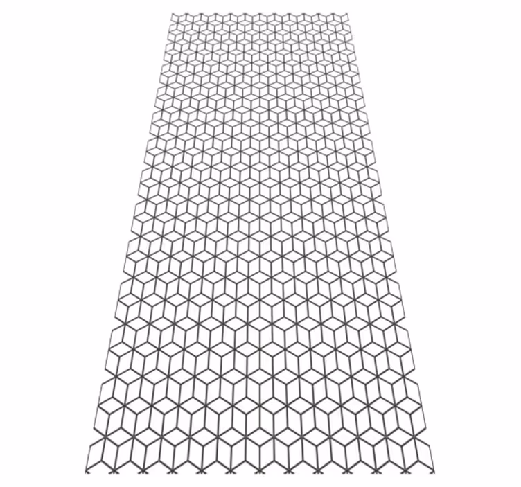 Tapis vinyle couloir cubes à bordure nordique - TenStickers