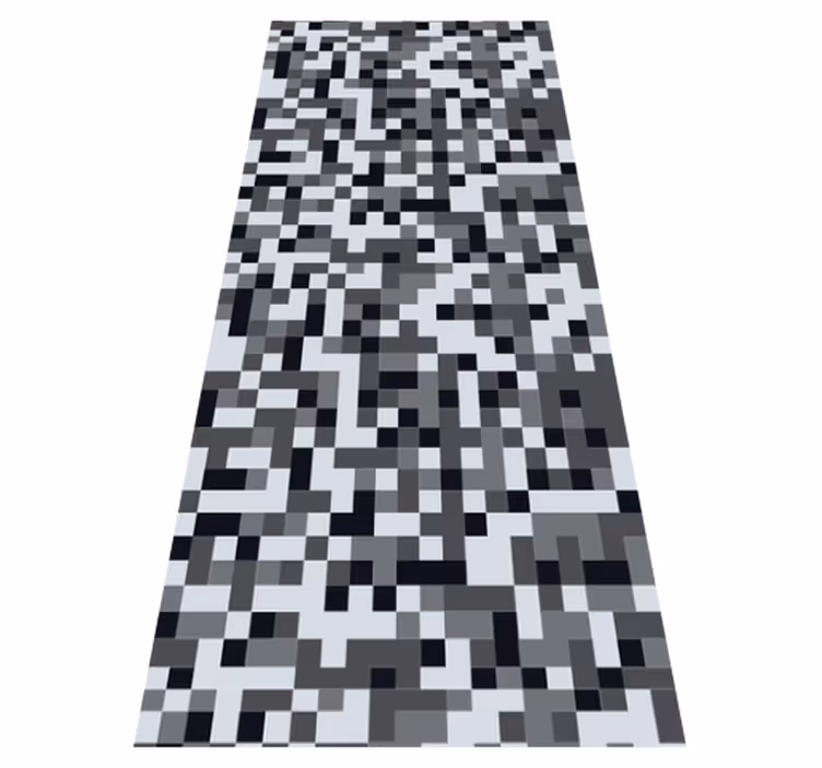 Tapis vinyle couloir carrés gris style nordique - TenStickers
