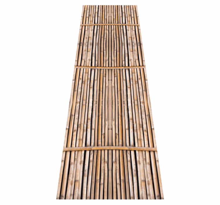 Tapis vinyle couloir imitation bambou fait main - TenStickers