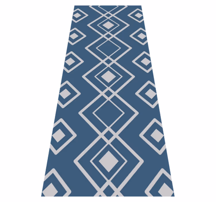 Tapis vinyle couloir géométrique bleu marine - TenStickers