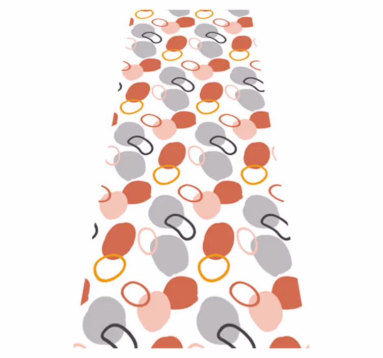 Tapis vinyle couloir points géométriques colorés abstraits - TenStickers