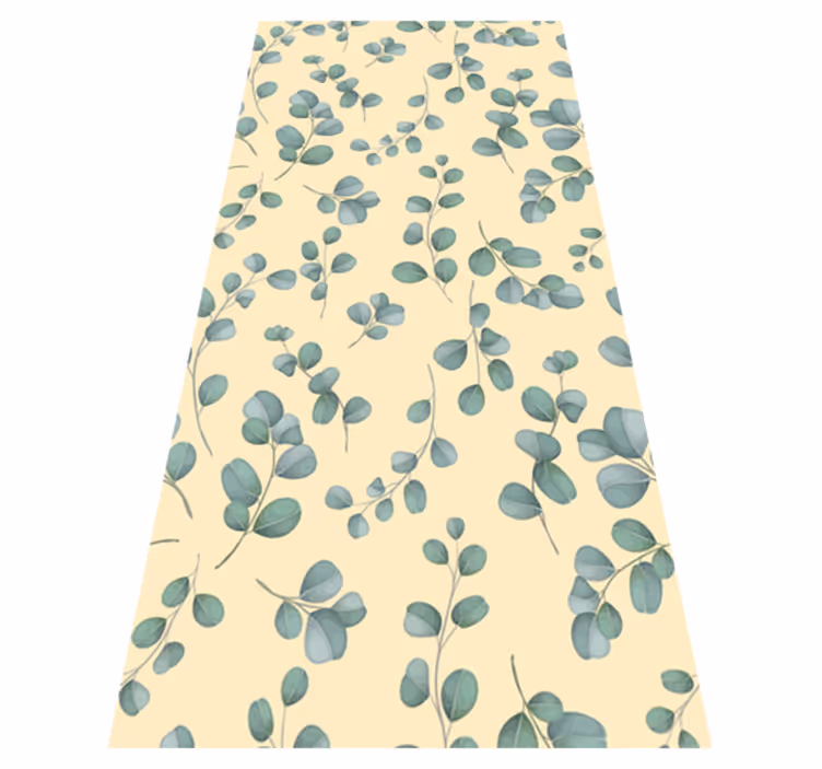 Tapis vinyle beige motif feuilles d'eucalyptus - TenStickers