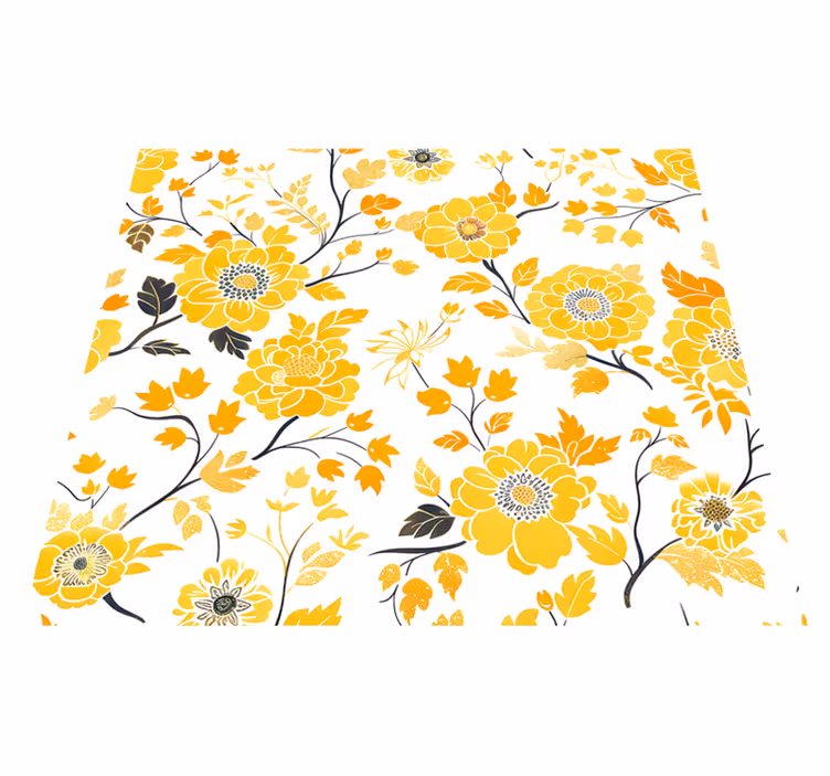 Tapis vinyle jaune style japonais - TenStickers