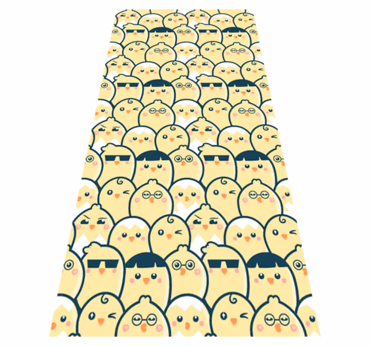 Tapis vinyle jaune motif seamless poussins 6 - TenStickers