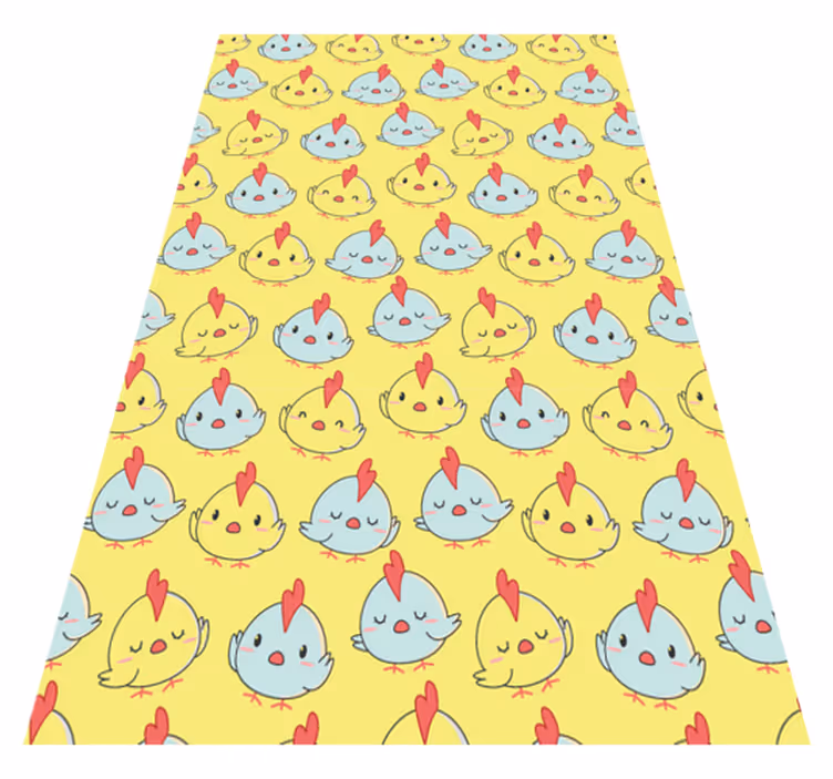Tapis vinyle jaune motif poussin bébé - TenStickers