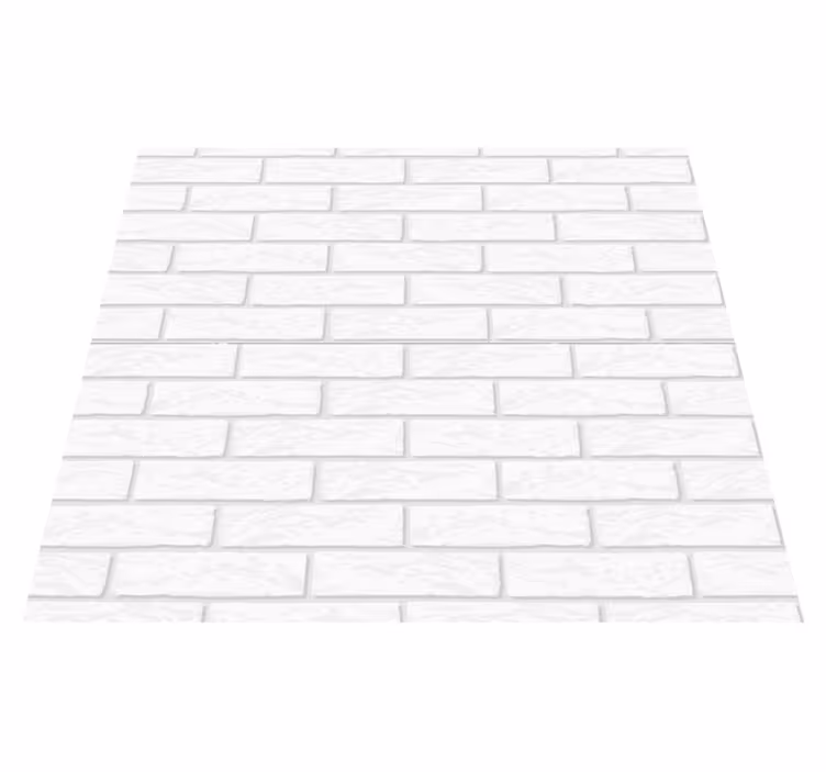 Tapis vinyle blanc motif mur en briques - TenStickers