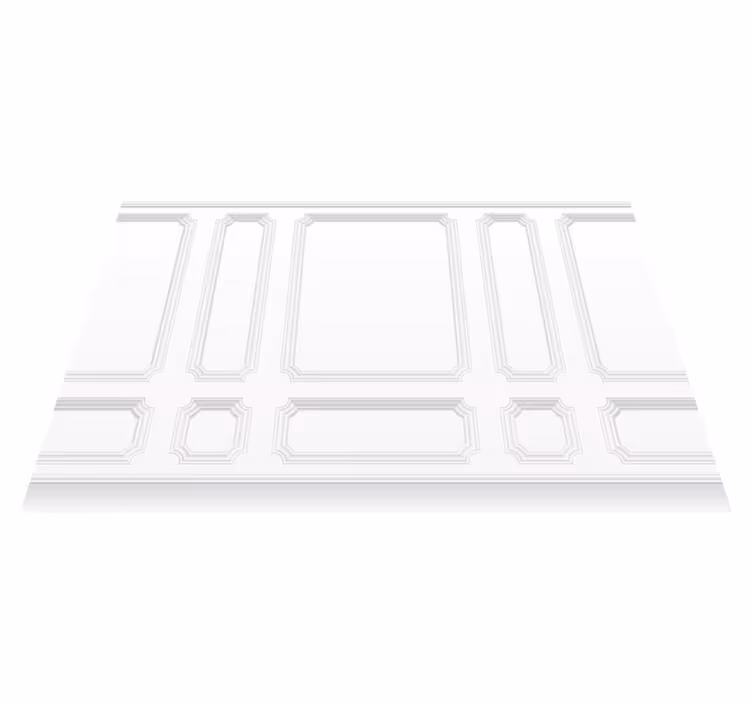 Tapis vinyle blanc motifs classiques - TenStickers