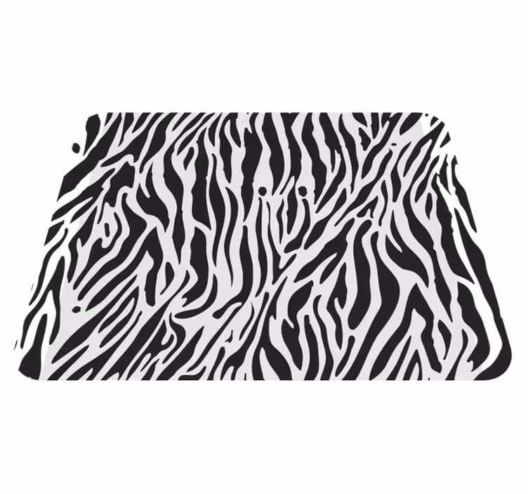 Tapis vinyle blanc motif zèbre - TenStickers