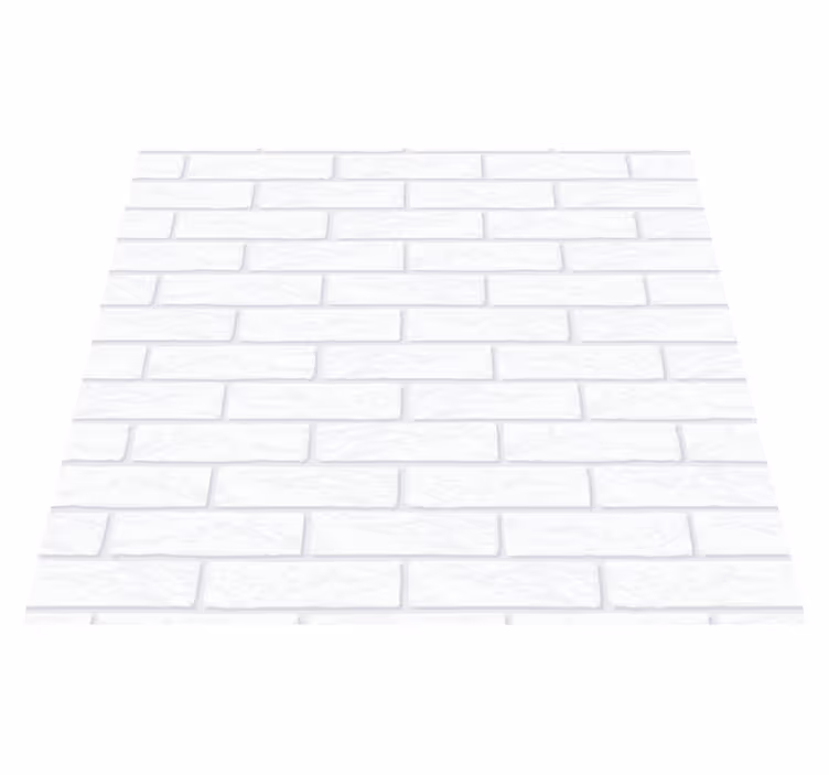 Tapis vinyle blanc motif brique blanche - TenStickers