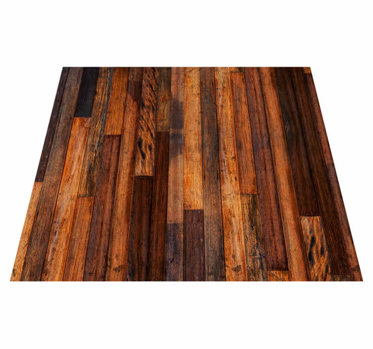 Tapis vinyle marron planches en bois rustiques - TenStickers