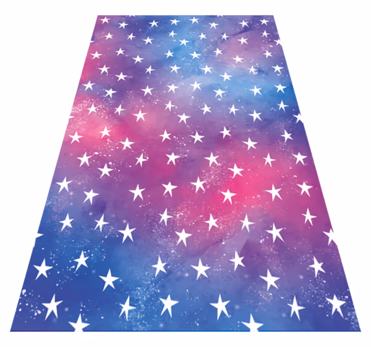Tapis vinyle violet texture cosmos violet avec étoiles - TenStickers