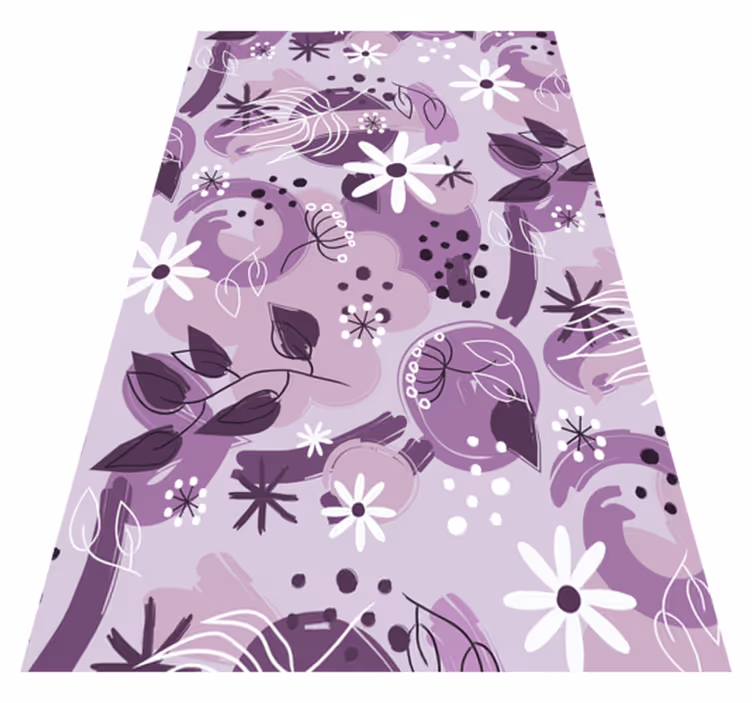 Tapis vinyle violet fleurs violettes variées - TenStickers