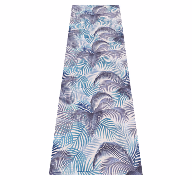 Tapis vinyle violet motif feuilles tropicales - TenStickers