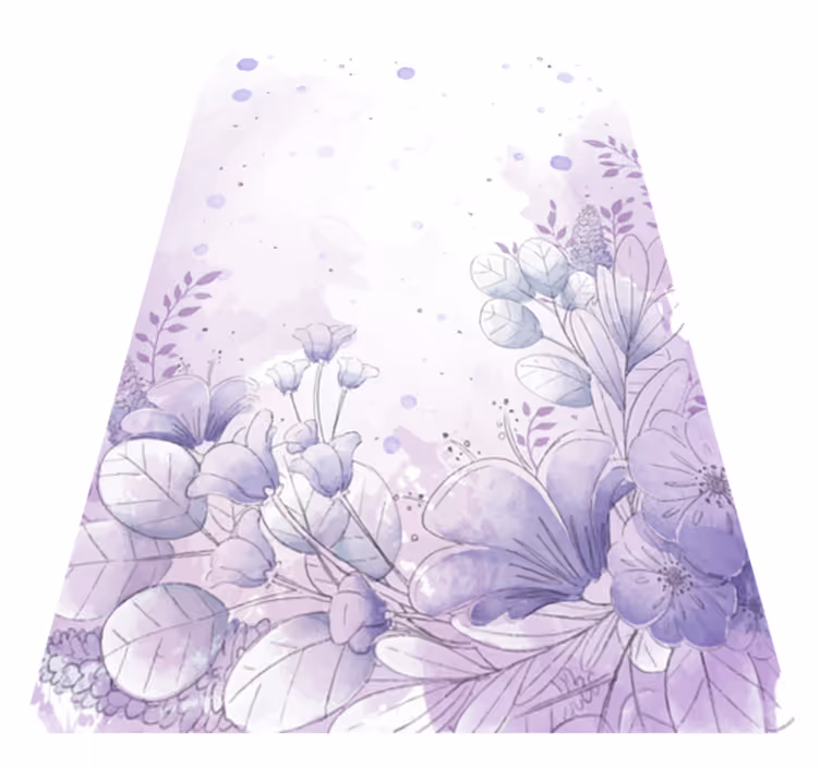 Tapis vinyle violet fleurs violettes et bleues - TenStickers