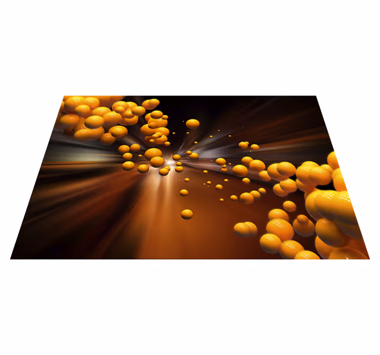 Tapis vinyle orange explosion sphérique vibrante - TenStickers