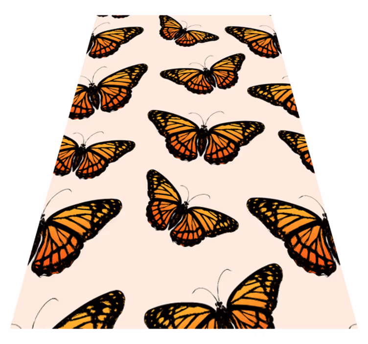 Tapis vinyle orange ailes de papillon vintage - TenStickers