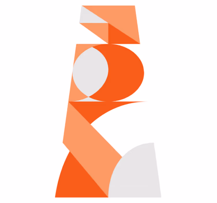 Tapis vinyle orange bloc de couleur orange et blanc - TenStickers